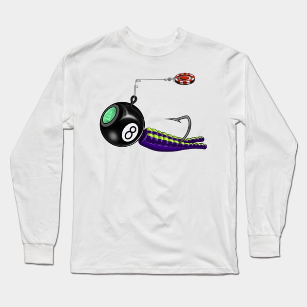 Magic 8 ball fishing lure Long Sleeve T-Shirt by artnsoul79